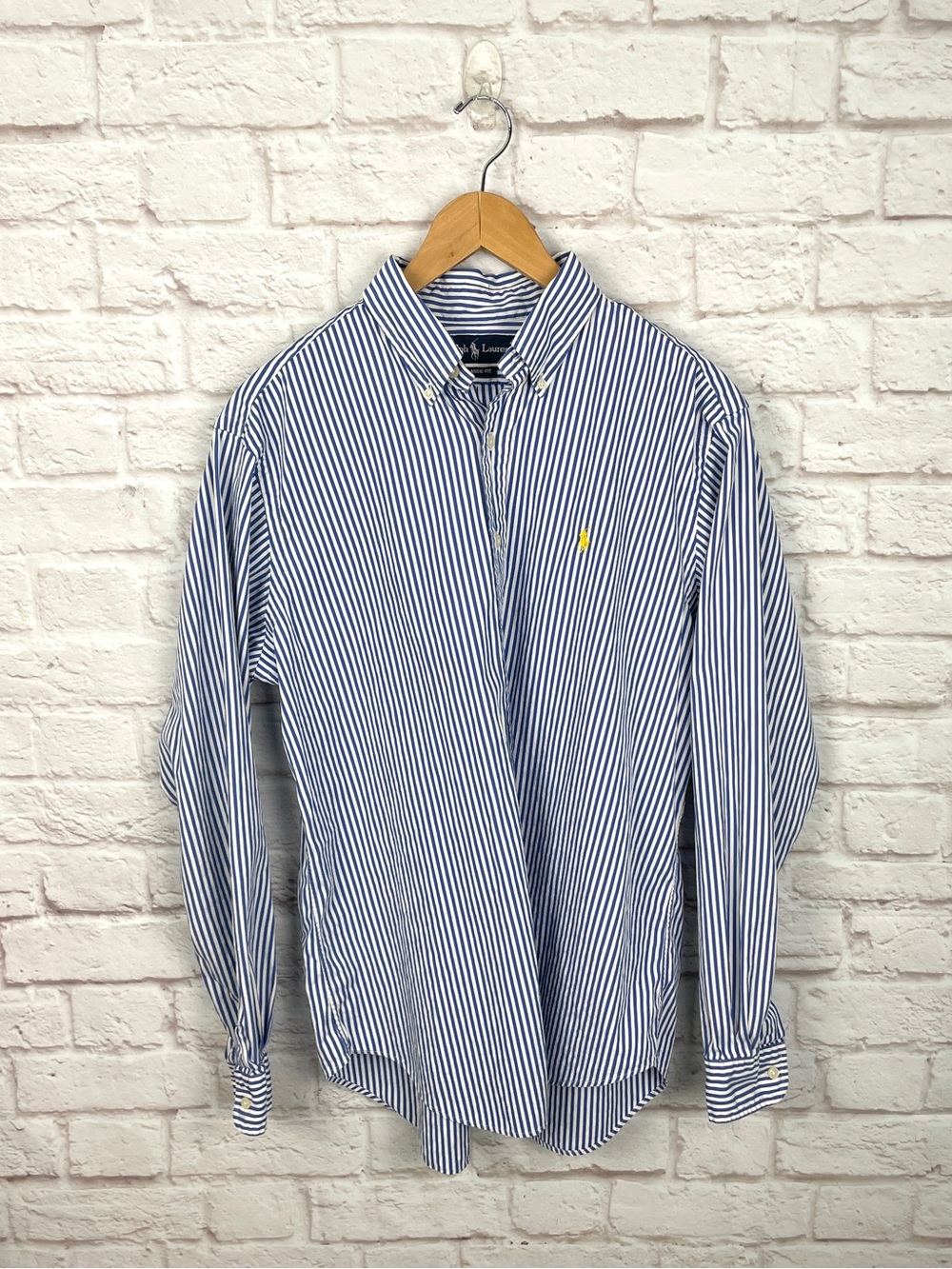 Ralph Lauren VTG Blue & White Stripe Classic Fit Button Down Size L